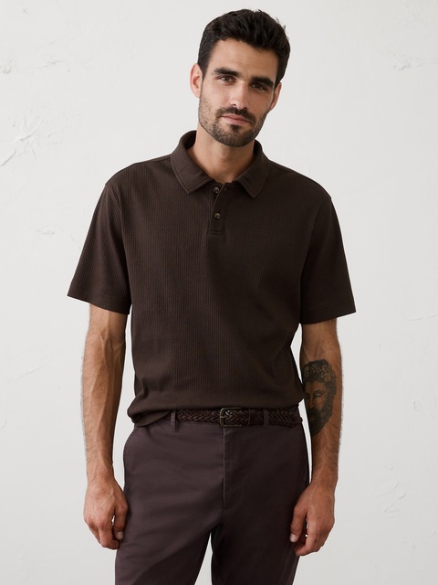 Standard-Fit Light Pointelle Polo