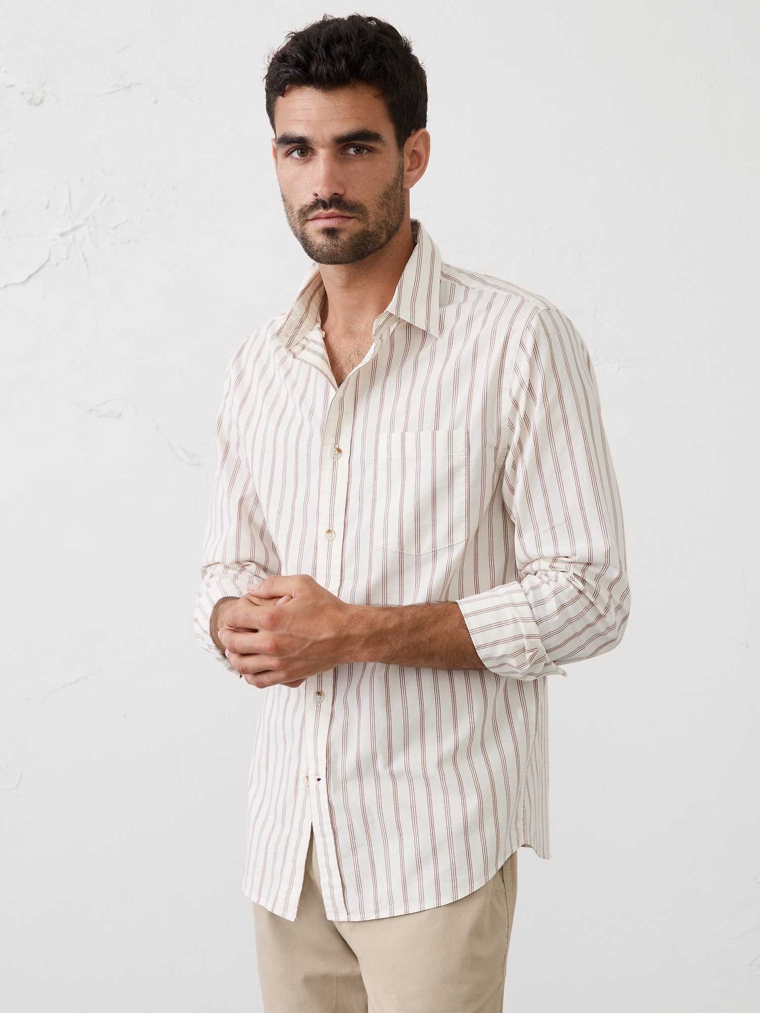 Image number 1 showing, Slim-Fit Softwash Cotton Shirt