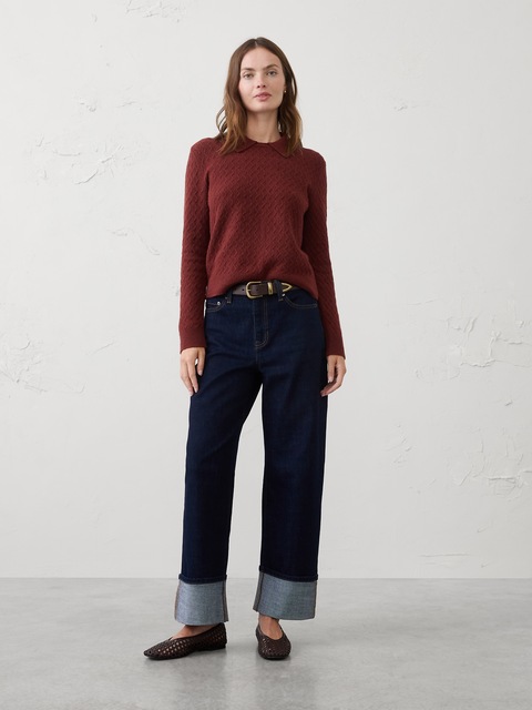 Boucle Collar-Neck Sweater