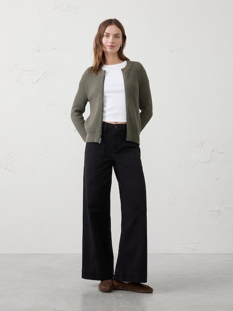 Cotton Bomber Sweater
