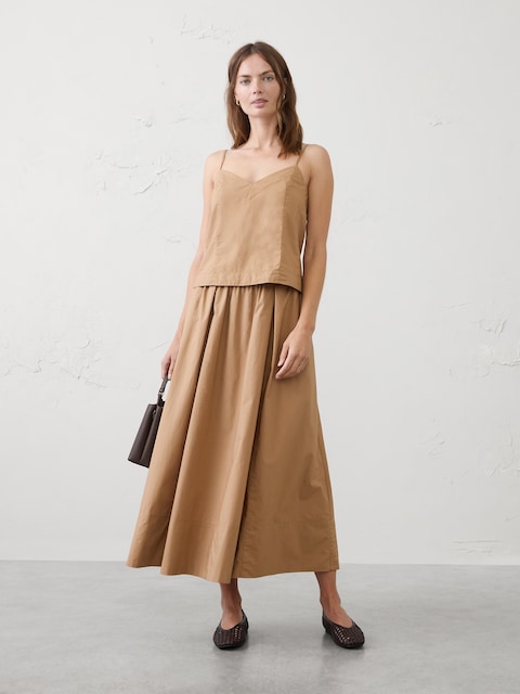 Pleated Swing Cropped Top