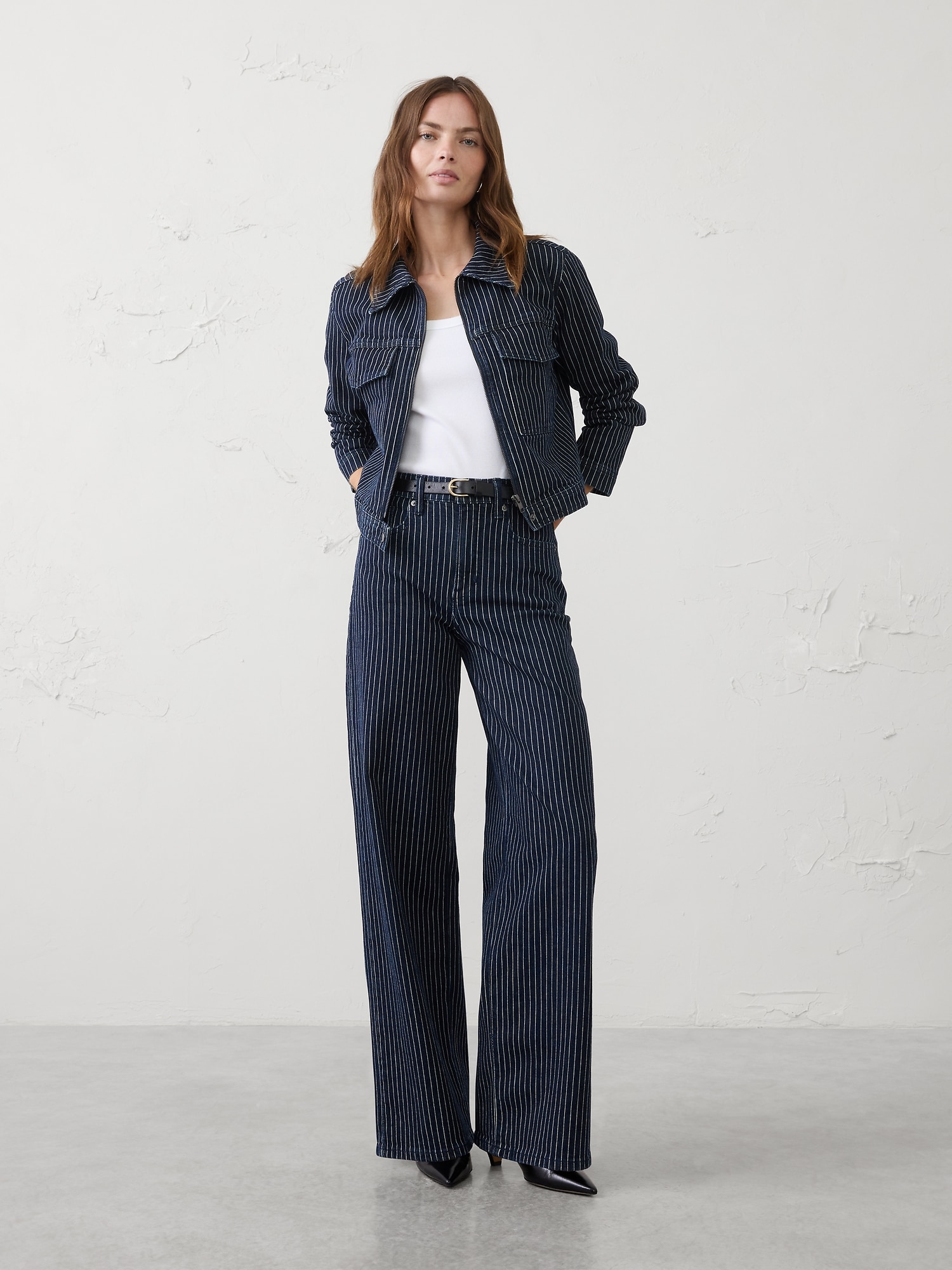 Image number 1 showing, Wide-Leg High-Rise Jean