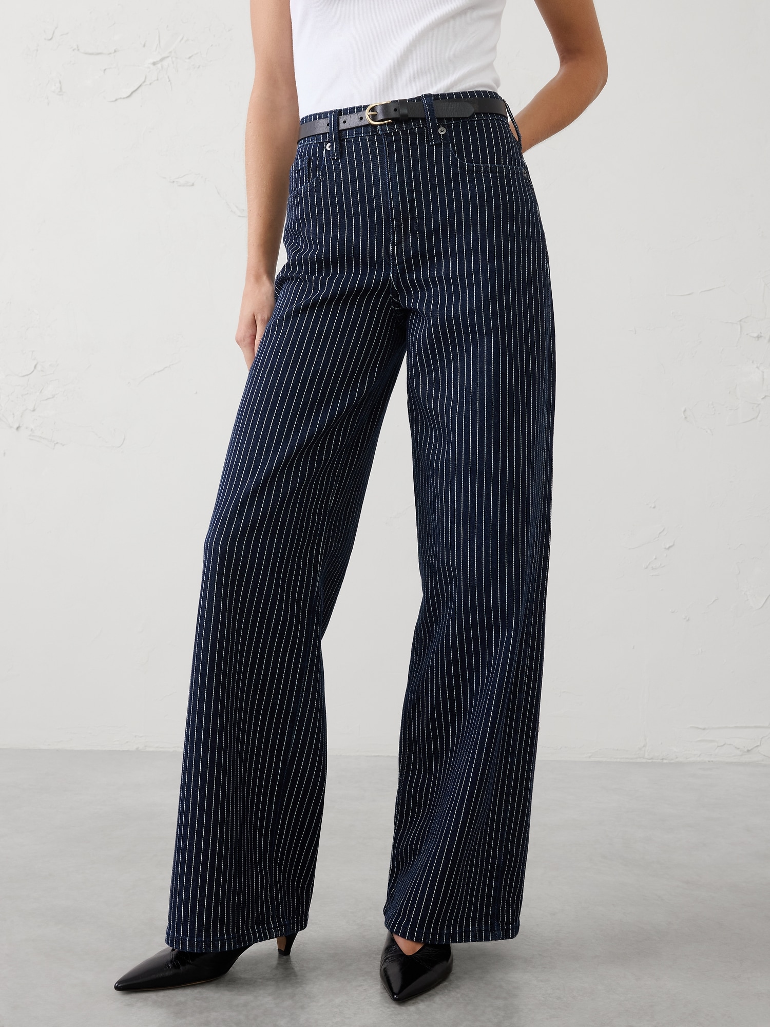 Image number 3 showing, Wide-Leg High-Rise Jean