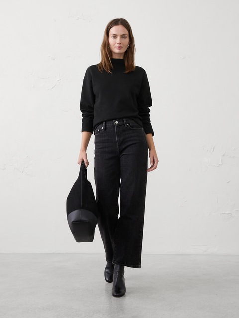 Fleece Mock-Neck Sweatshirt