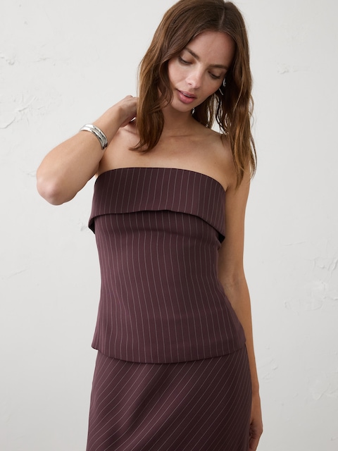 Strapless Pinstripe Top
