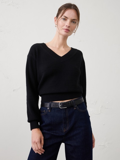 Texture V-Neck Sweater