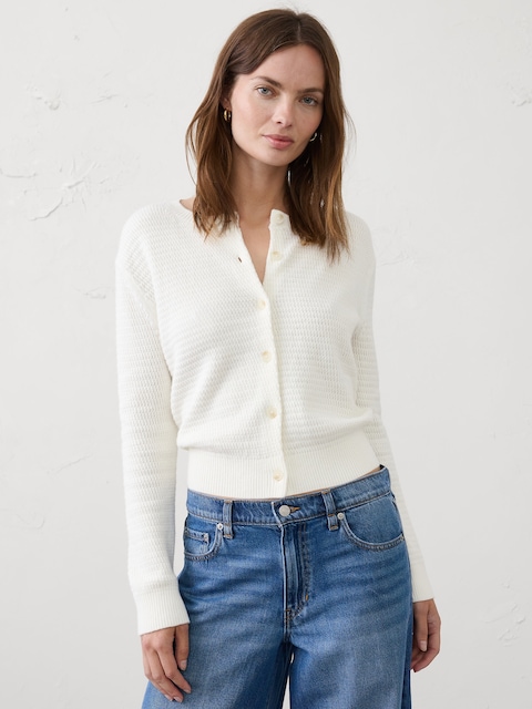 Textured Cardigan Sweater