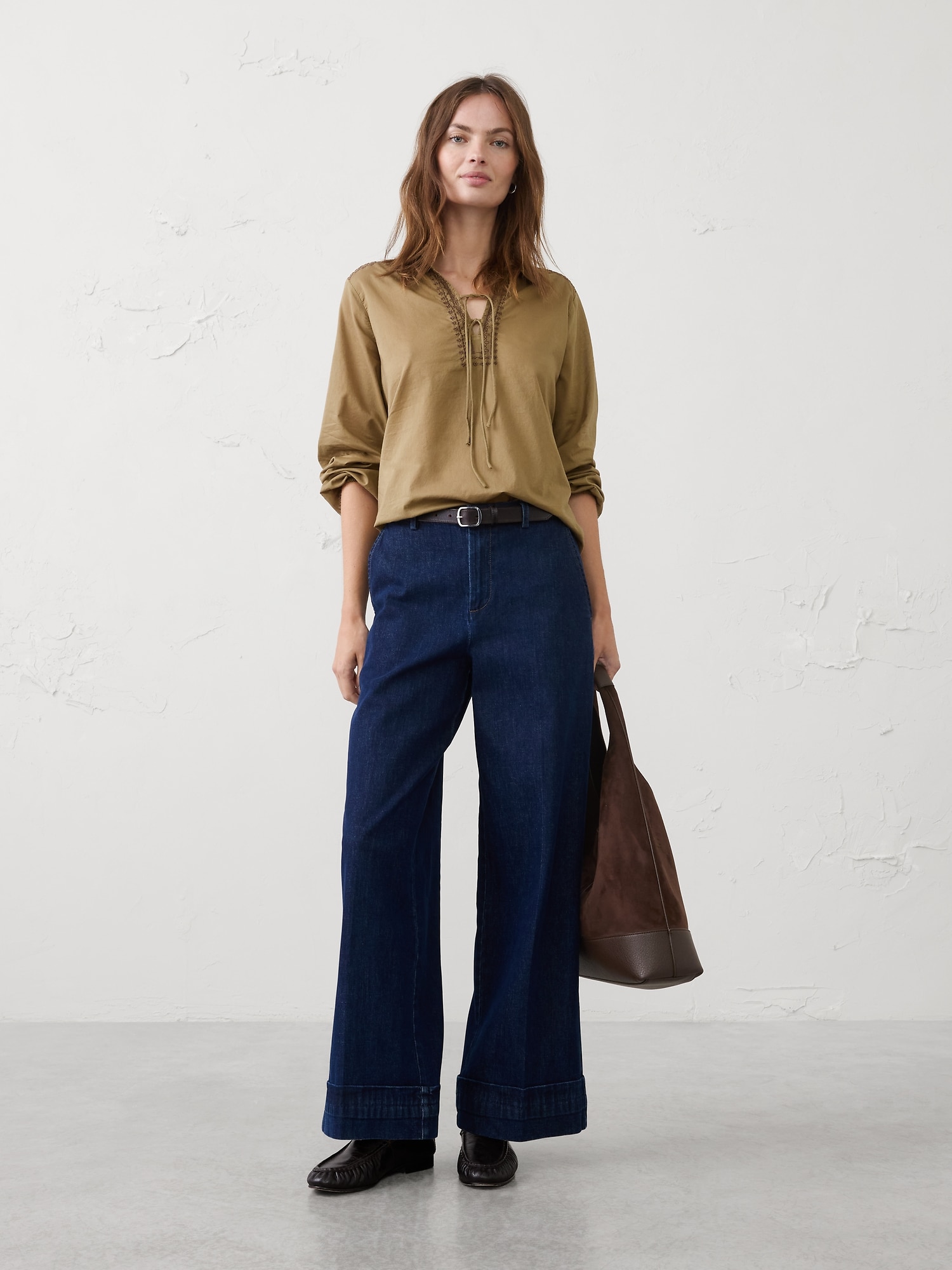 Image number 1 showing, Collared Front-Tie Top