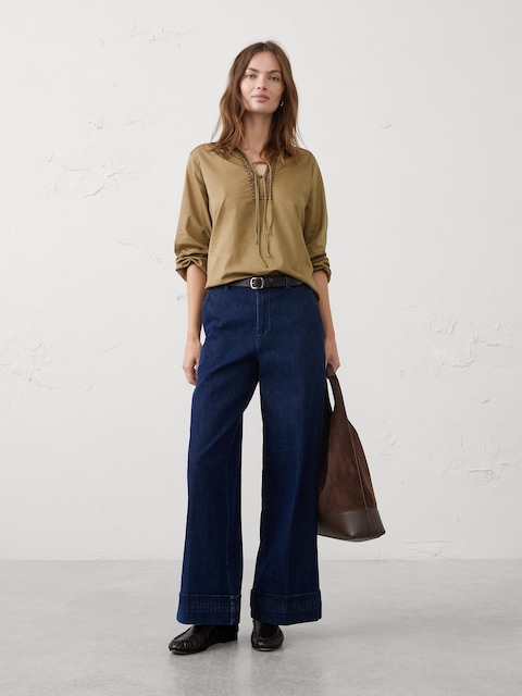 Collared Front-Tie Top