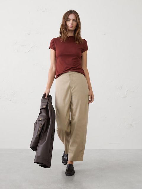 Jersey Mock-Neck T-Shirt