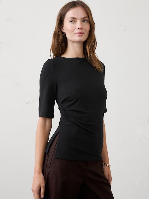Soft Luxe Side-Ruched Top