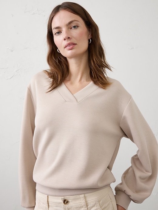 Soft Touch V-Neck Sweatshirt | Banana Republic Factory