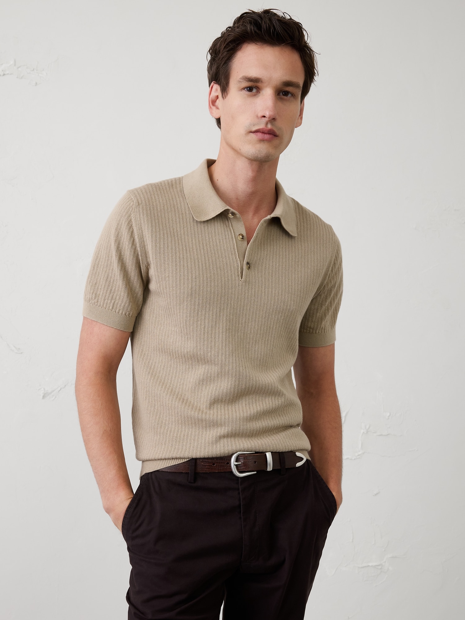 Image number 1 showing, Textured Sweater Polo