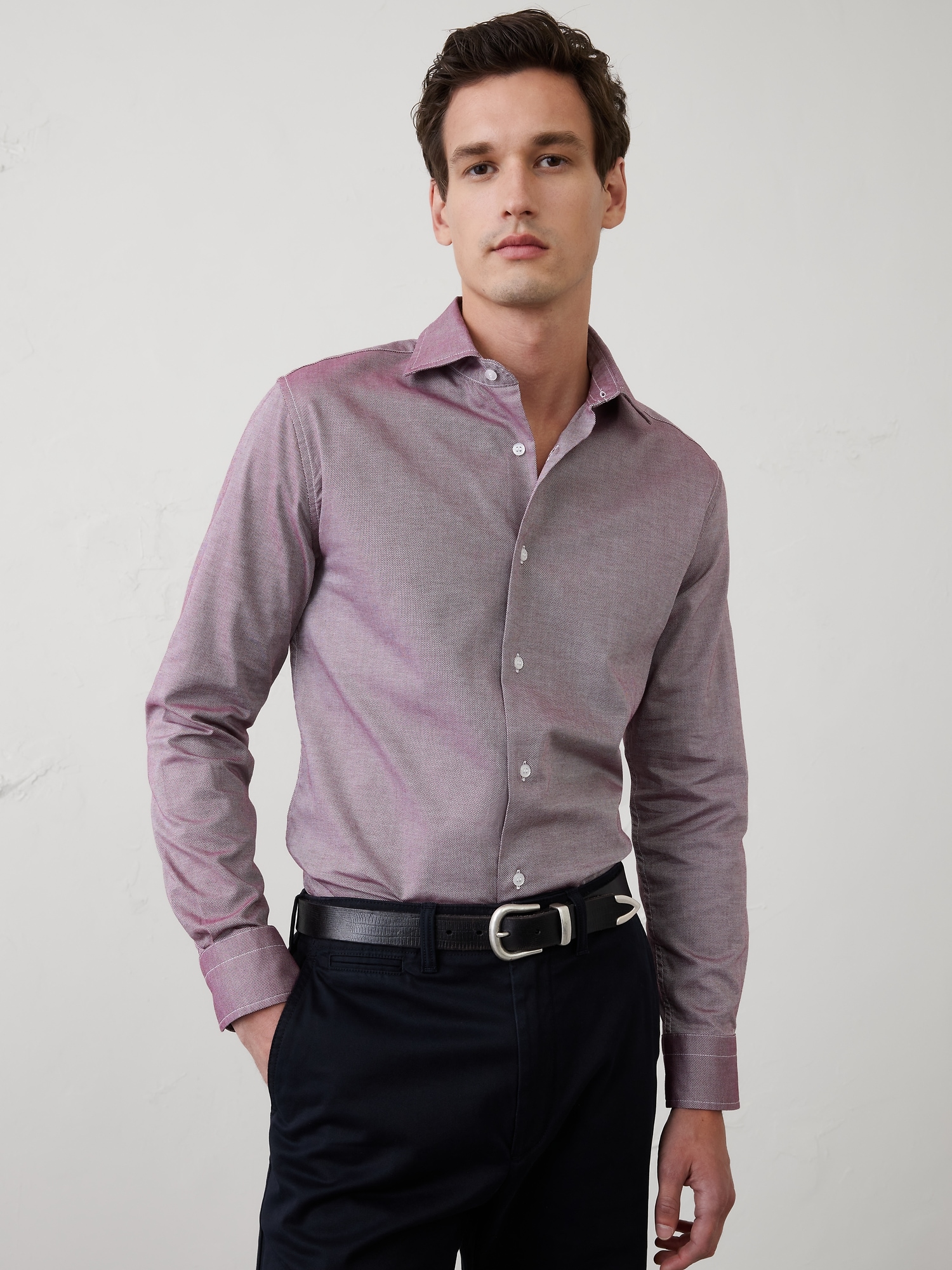 Image number 1 showing, Slim-Fit Dobby Dress Shirt