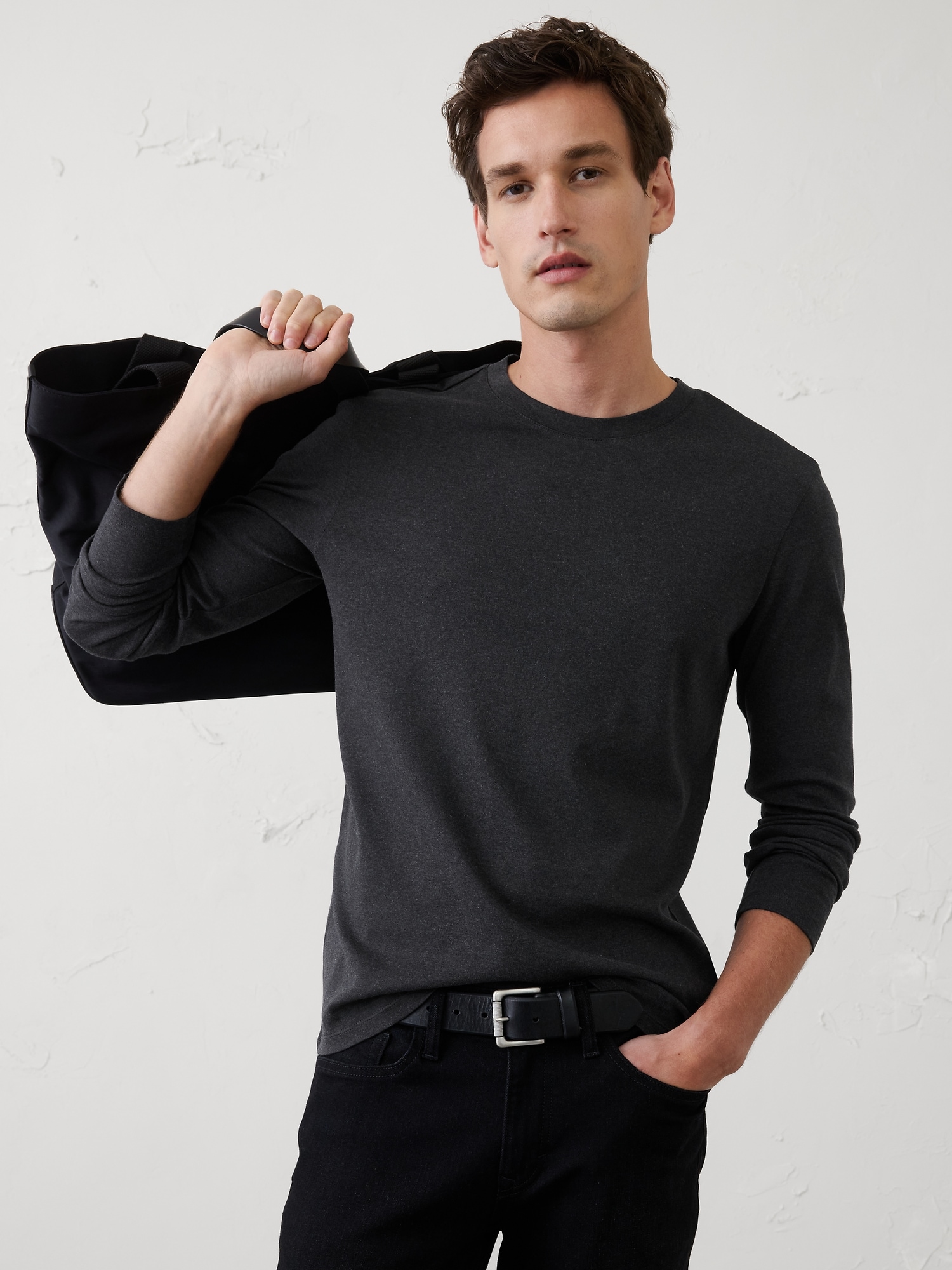 Image number 1 showing, Slim-Fit Luxe Touch Long-Sleeve T-Shirt