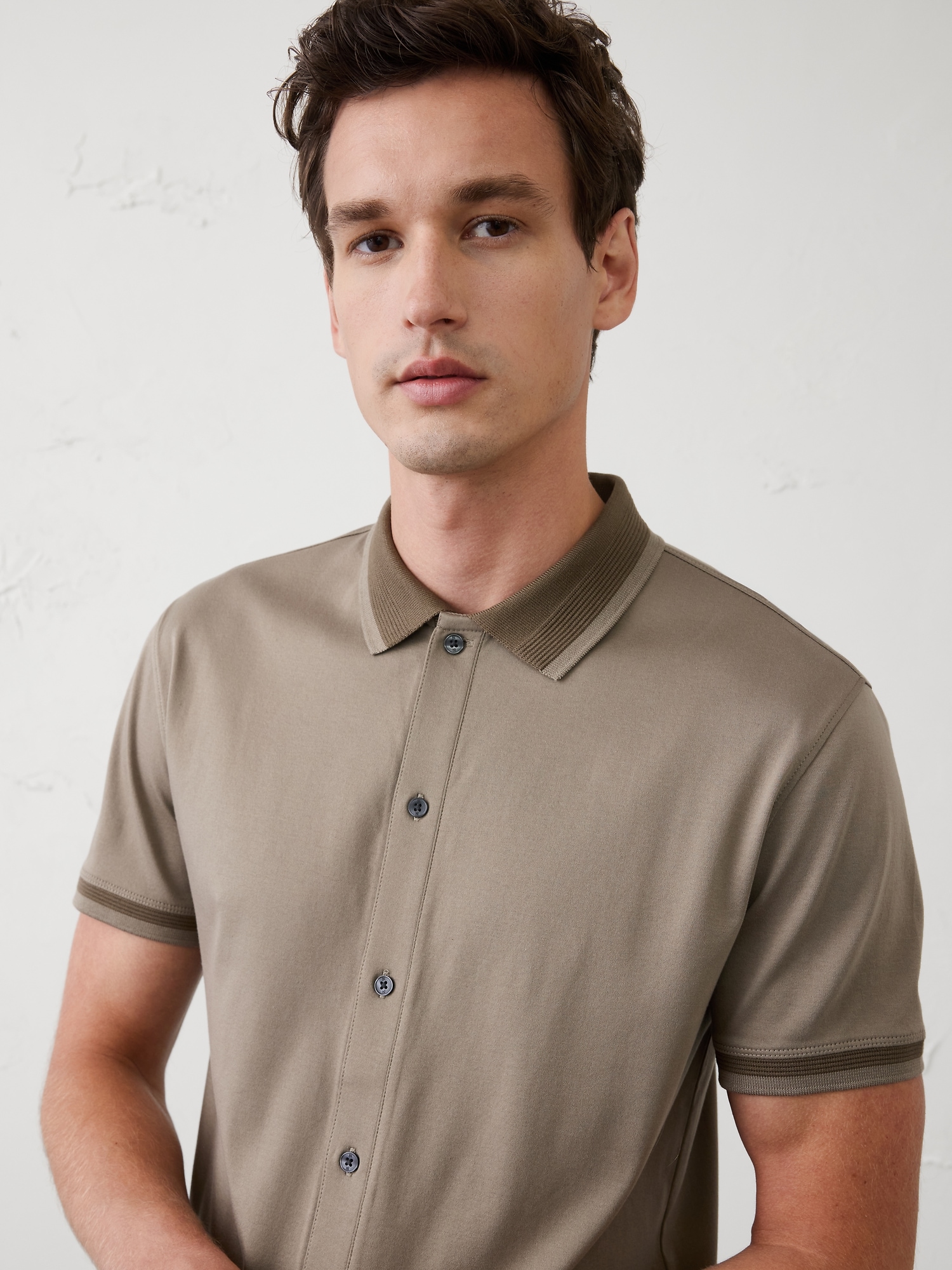 Image number 3 showing, Slim-Fit Luxe Touch Button-Down Polo
