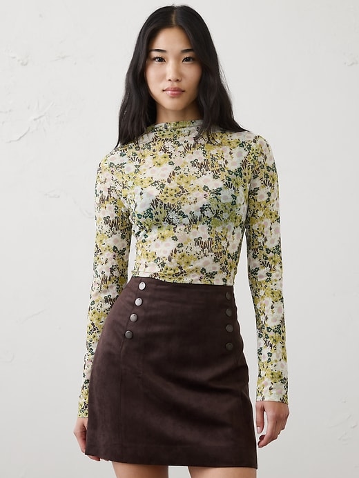 Mesh Mock-Neck Top | Banana Republic Factory