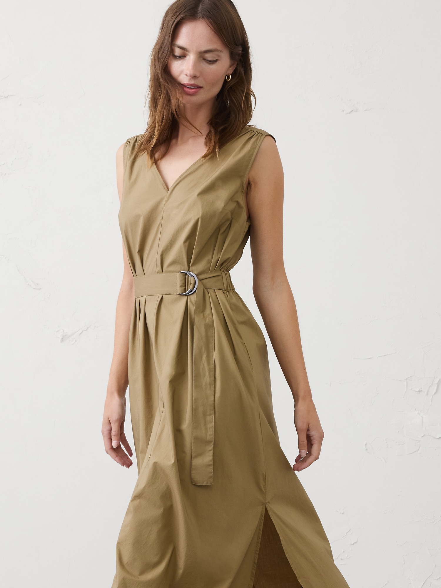 Image number 3 showing, Poplin Belted Maxi Dress
