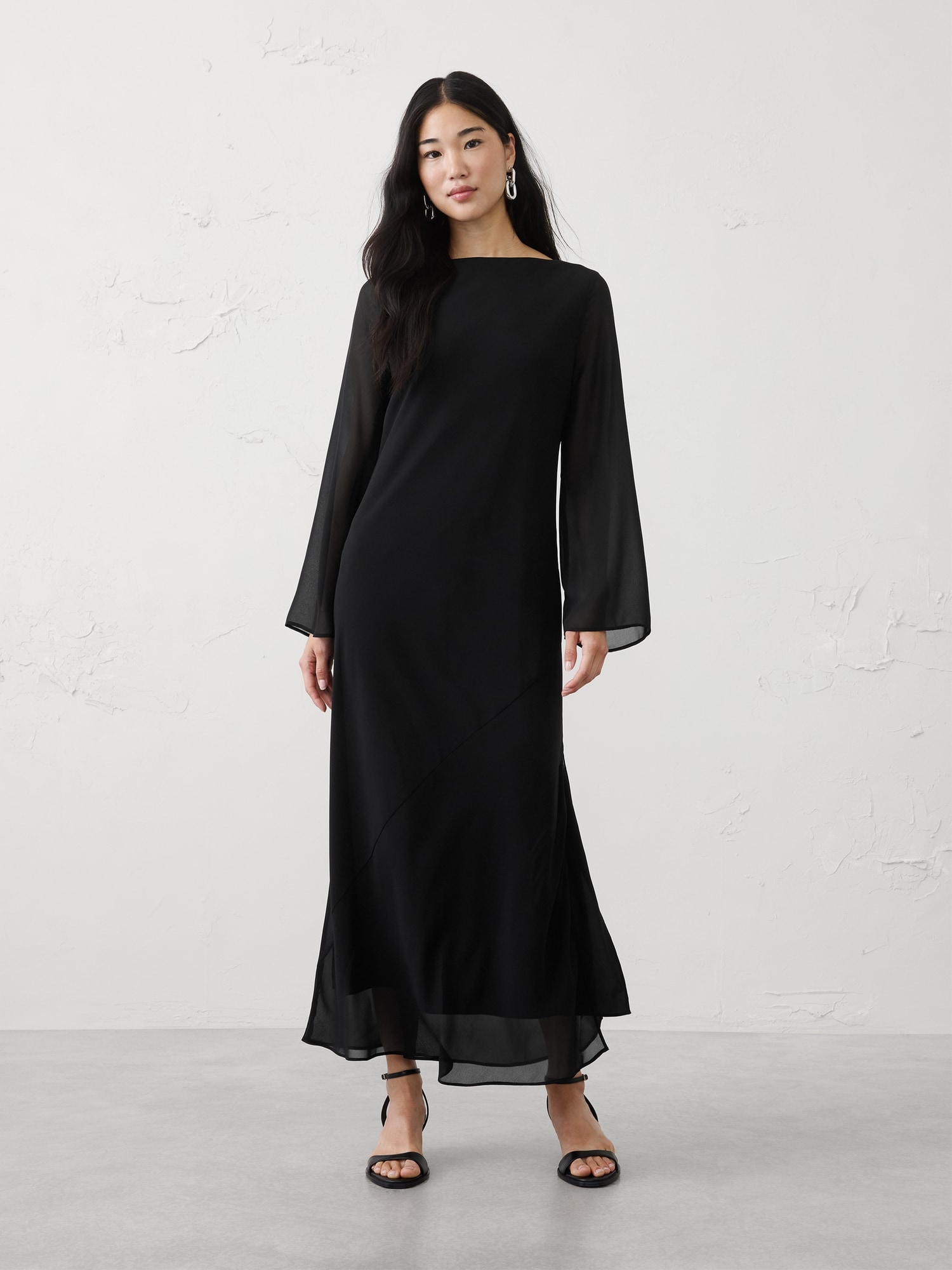 Image number 1 showing, Boatneck Maxi Dress