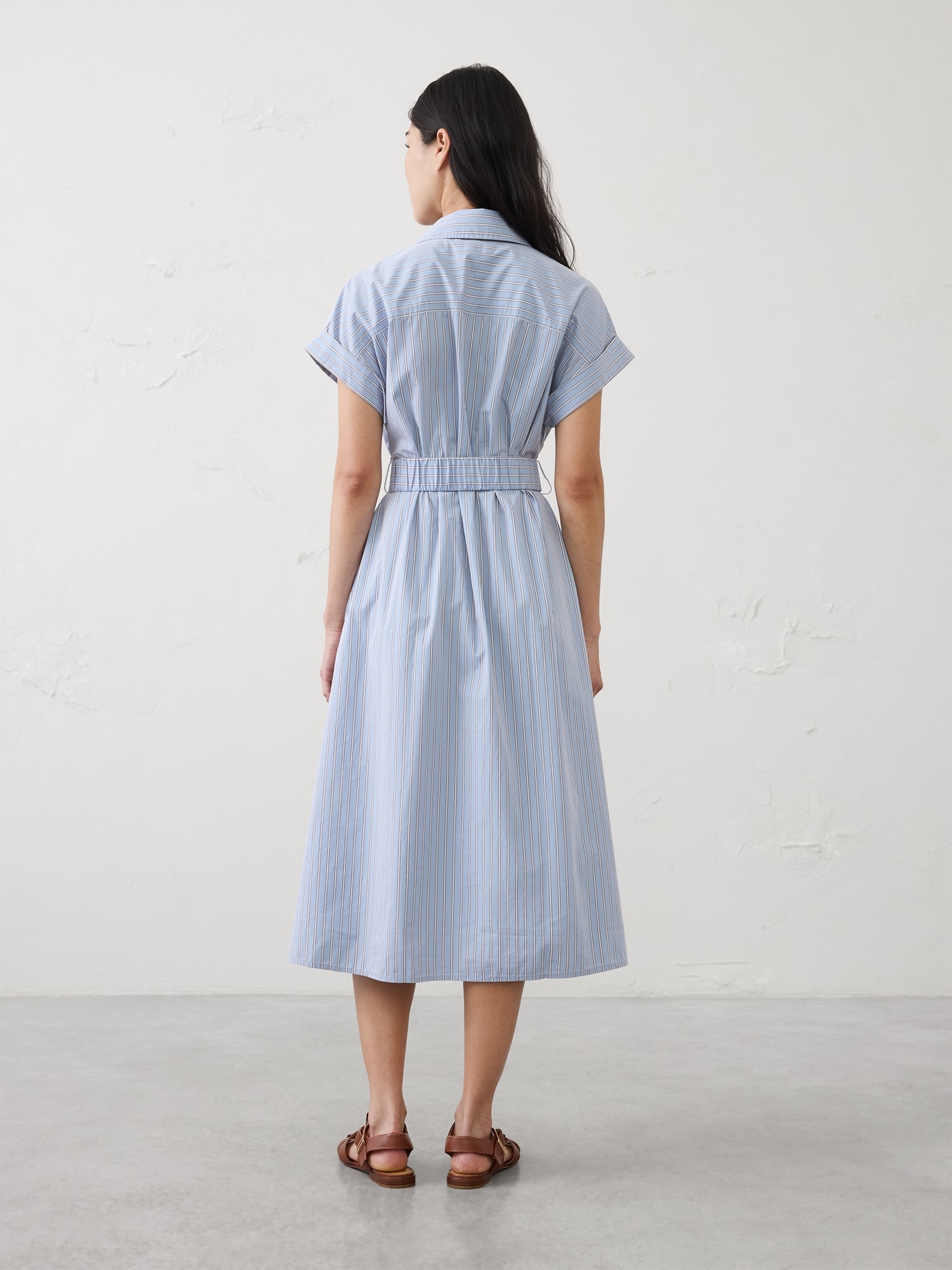 Image number 8 showing, Poplin Utility Midi Shirtdress