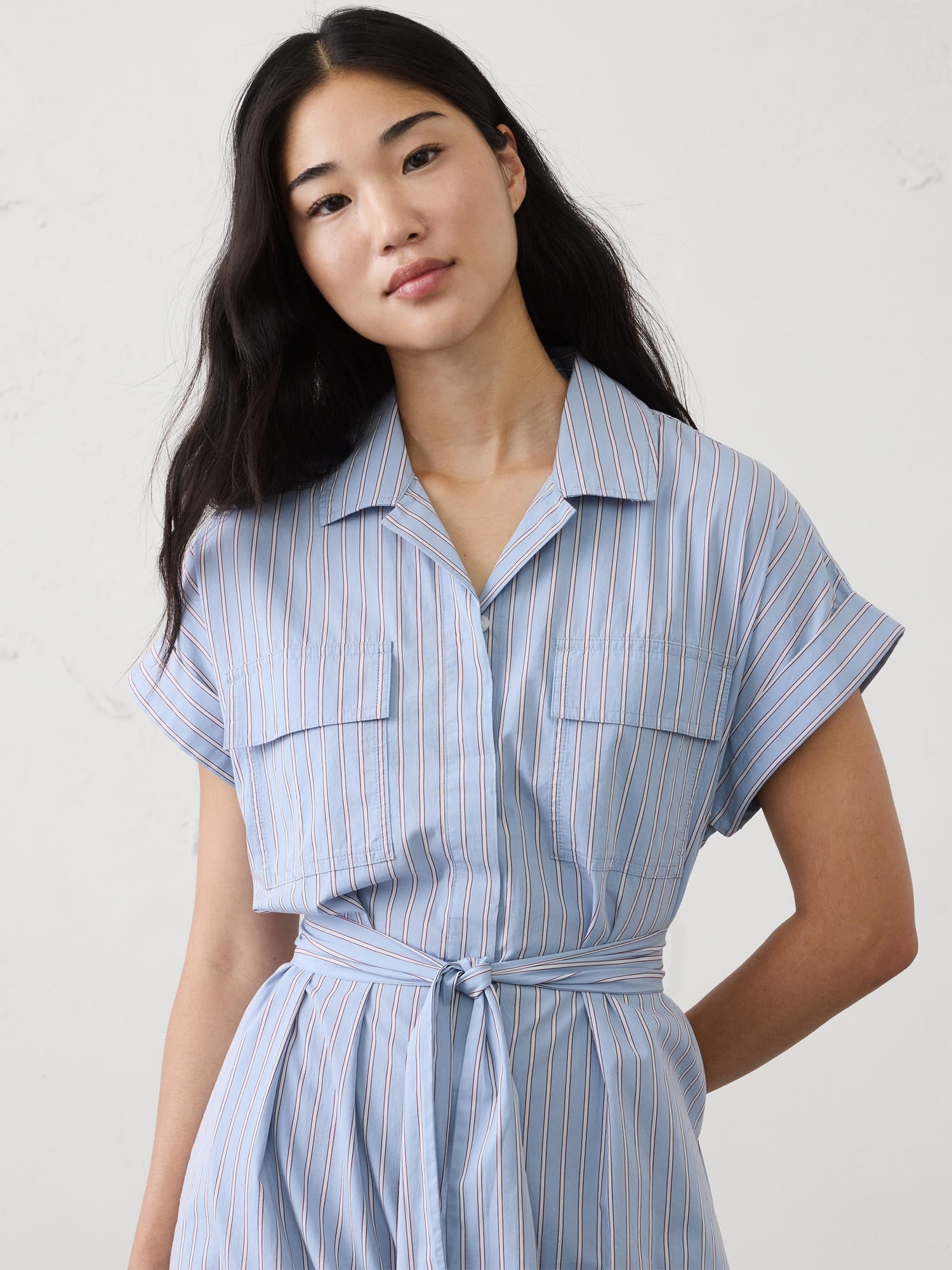 Image number 3 showing, Poplin Utility Midi Shirtdress