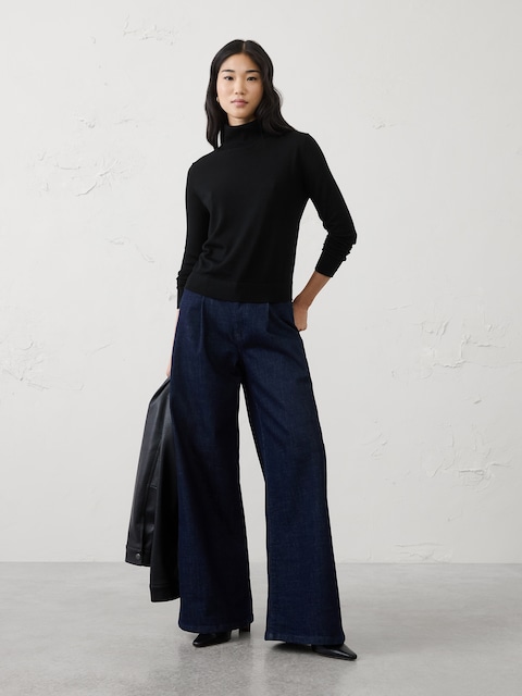 Merino Wool Turtle-Neck Sweater