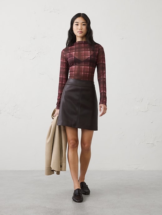 Mesh Mock-Neck Top | Banana Republic Factory