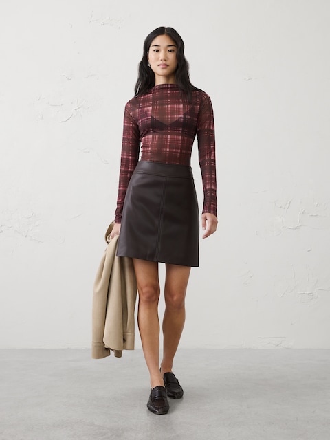 Mesh Mock-Neck Top