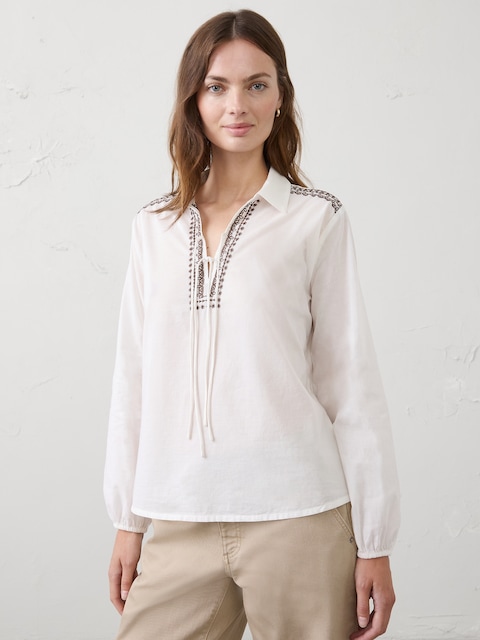 Collared Front-Tie Top