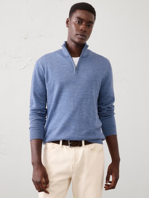 Merino Wool Quarter-Zip Sweater