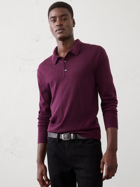 Merino Wool Polo Sweater