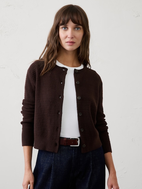 Textured Cardigan Sweater