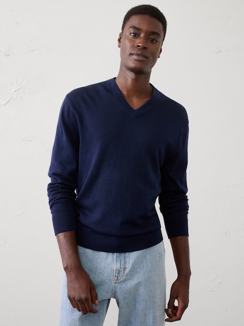 Merino Wool V-Neck Sweater