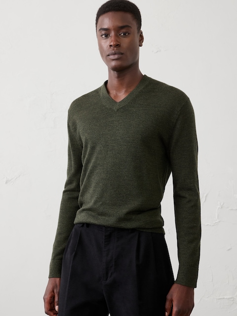 Merino Wool V-Neck Sweater