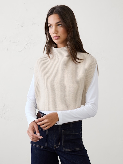 Mock-Neck Sweater Bib