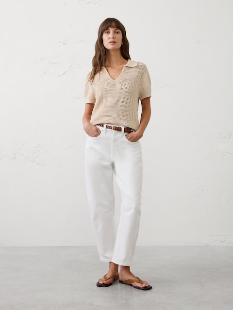 Barrel-Leg Mid-Rise Jean