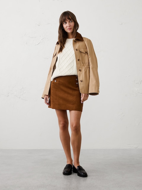 Vegan Suede Mini Skirt