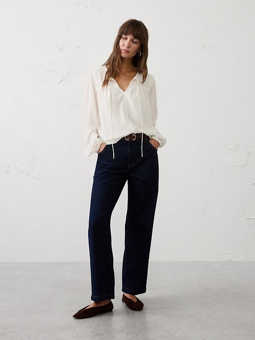 Chiffon Pleat-Release Blouse | Banana Republic Factory