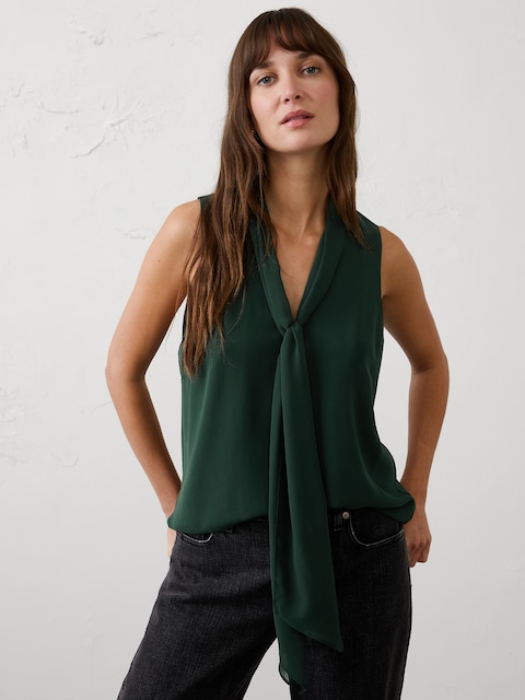 Scarf-Neck Blouse