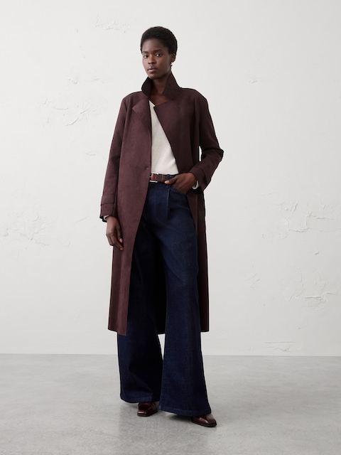 Vegan Suede Long Coat