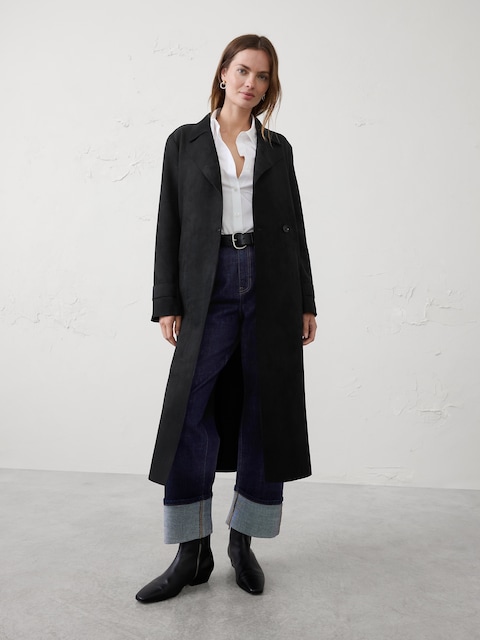 Vegan Suede Long Coat