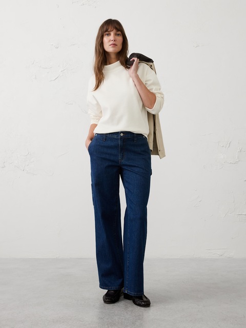 Fleece Mock-Neck Sweatshirt