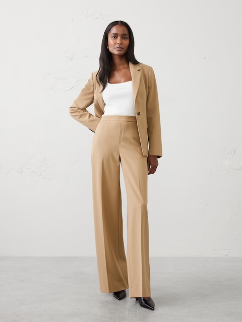 Hayden Sculpted Stretch Wide-Leg High-Rise Pant