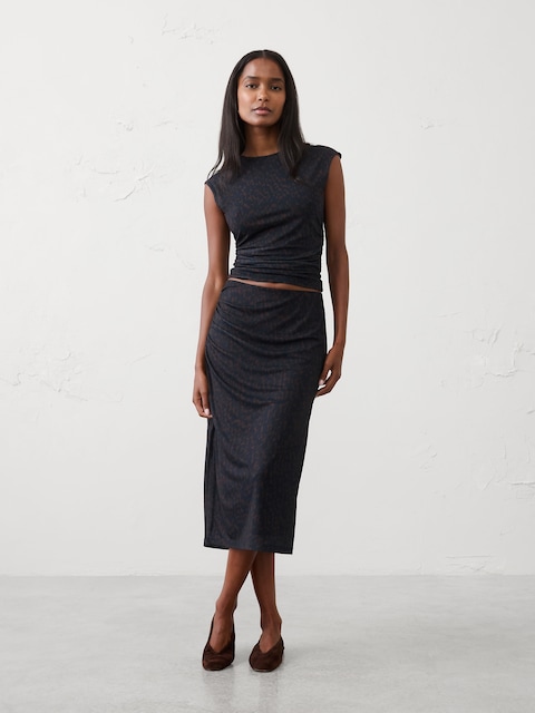 Shirred Mesh Top