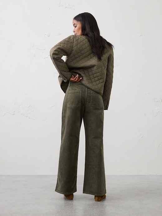 Wide-Leg High-Rise Corduroy Patch Pocket Pant | Banana Republic