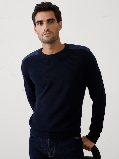 Vegan Suede Patch Sweater