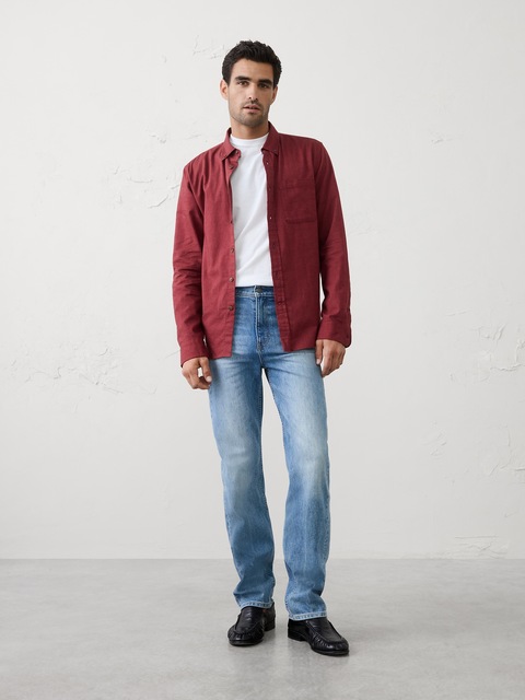 Slim-Fit Lightweight Flannel Shirt