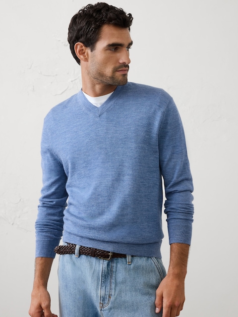 Merino Wool V-Neck Sweater