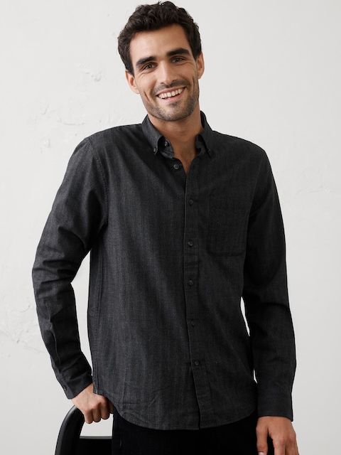 Slim-Fit Lightweight Flannel Shirt