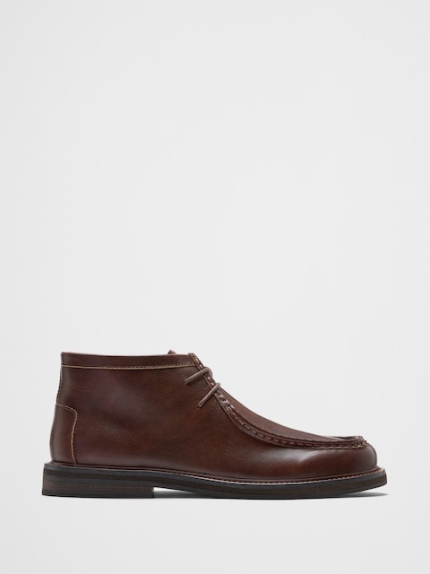 Vegan Leather Moc Toe Chukka